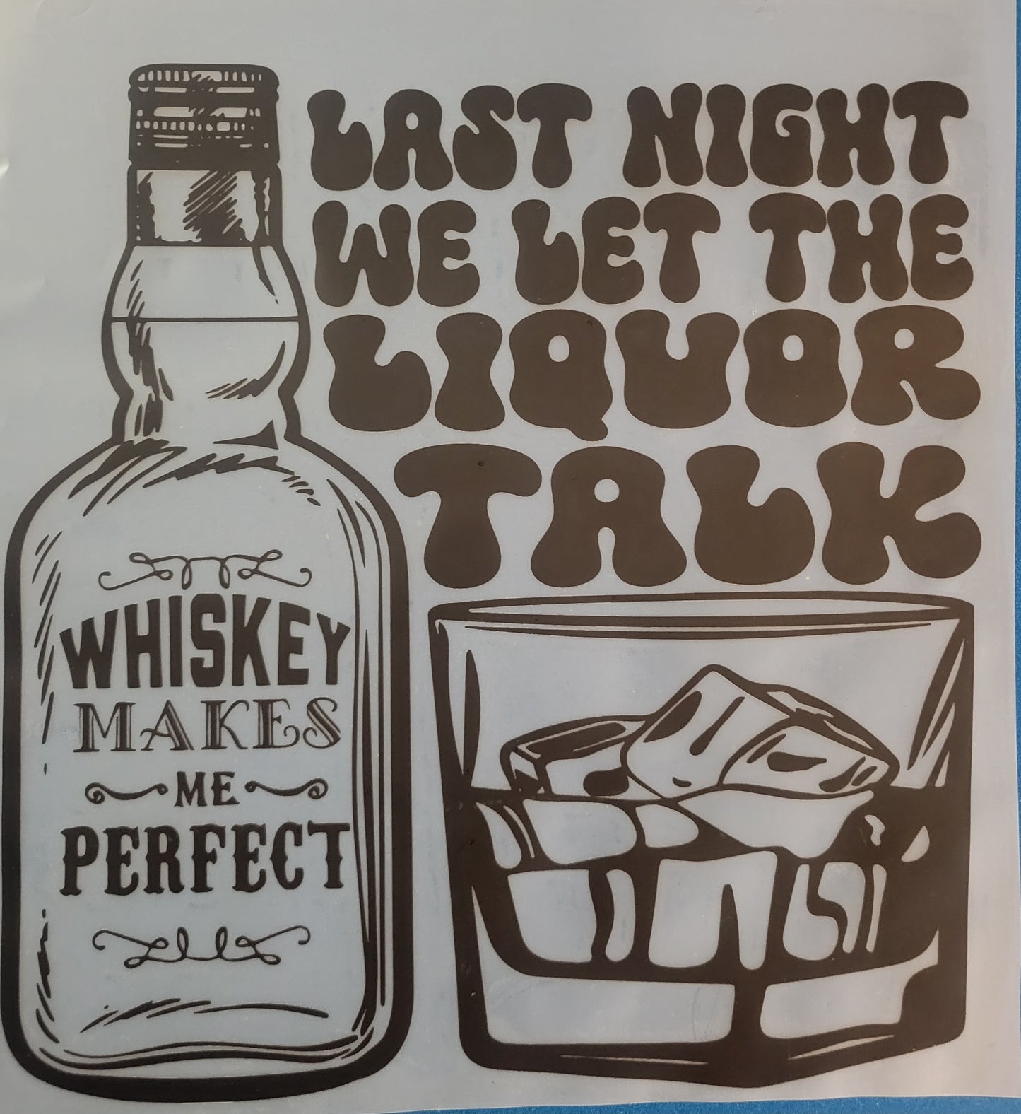 FULL COLOR DTF TRANSFERS- Whiskey bottle image 0