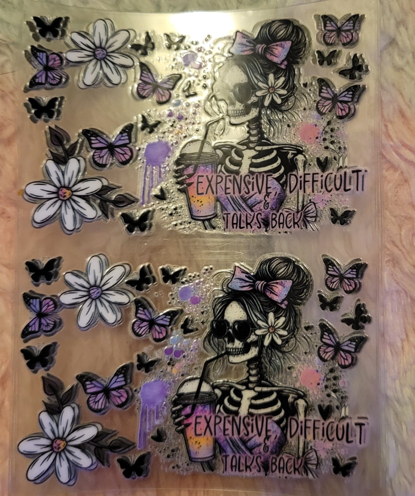 π Expensive, Difficult, Talks Back UV DTF Bank Card Wrap β 2 Pieces π image 0