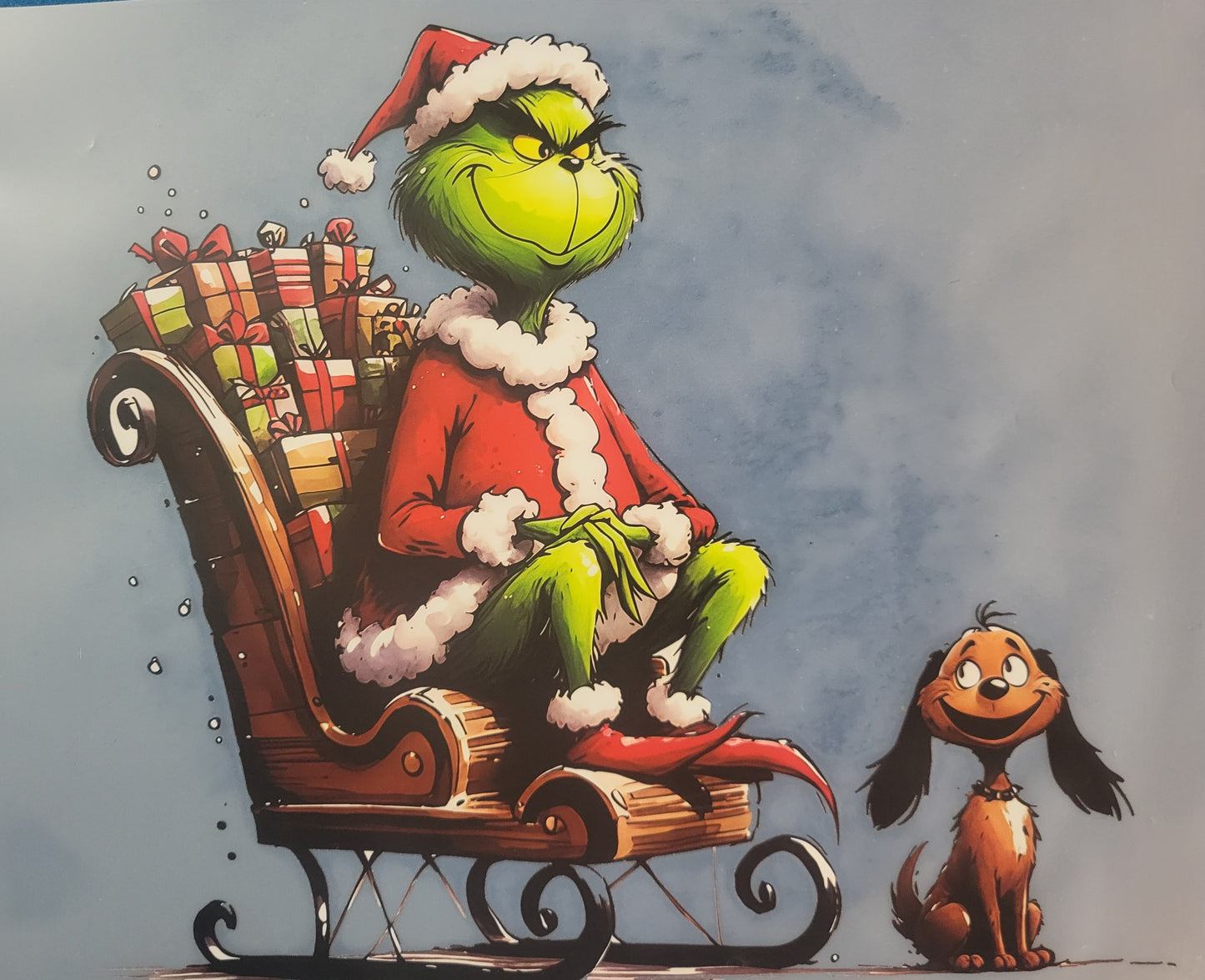 FULL COLOR DTF TRANSFERS-GRINCH SLEIGH image 0