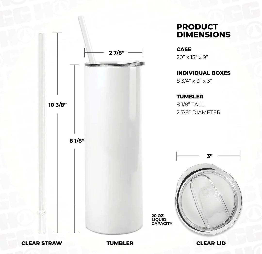 20oz Skinny Sublimation Tumbler – Hogg Brand image 1