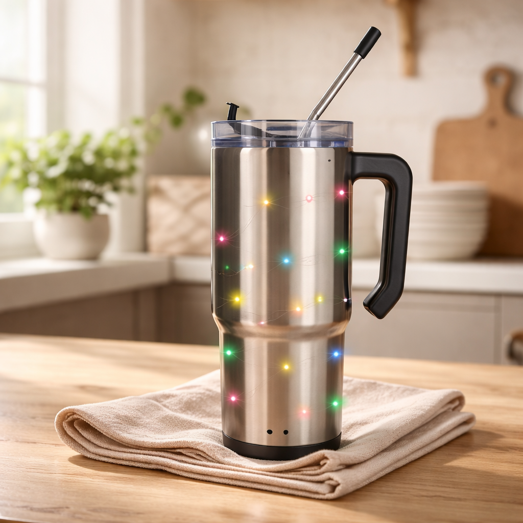 30oz Grippy Light-Up Sublimation Tumbler – Clear image 0