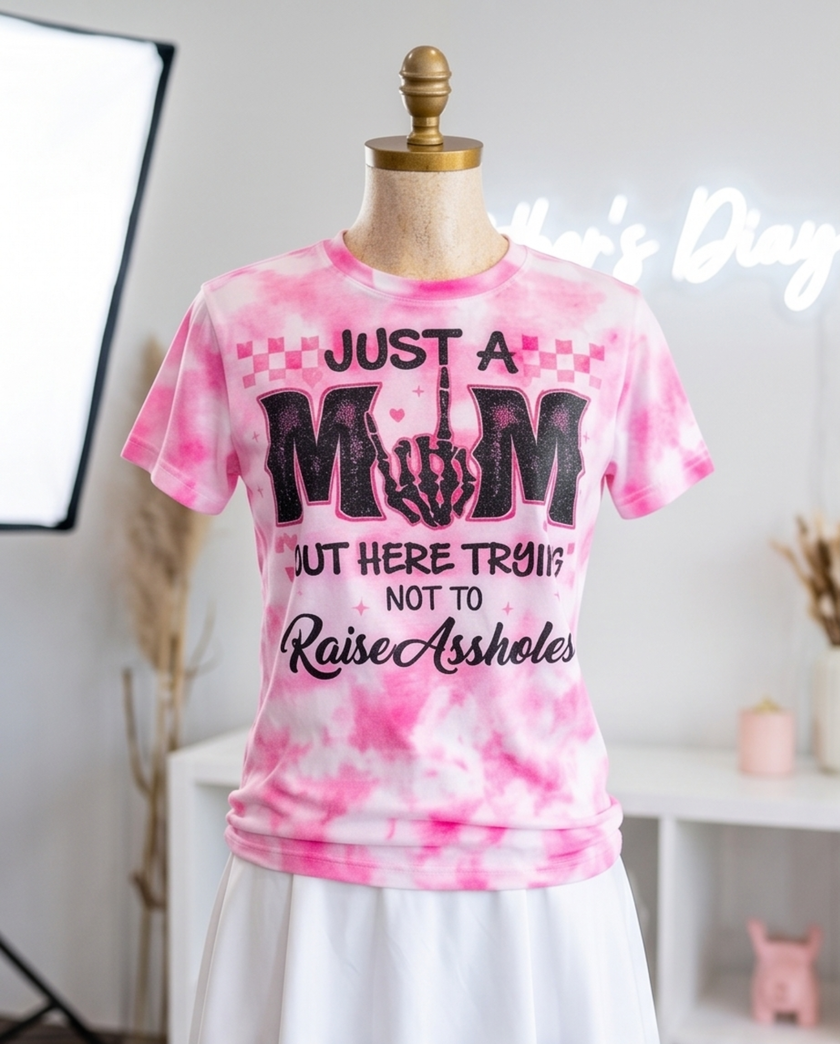Just a Mom Out Here Tryin Tee image 0