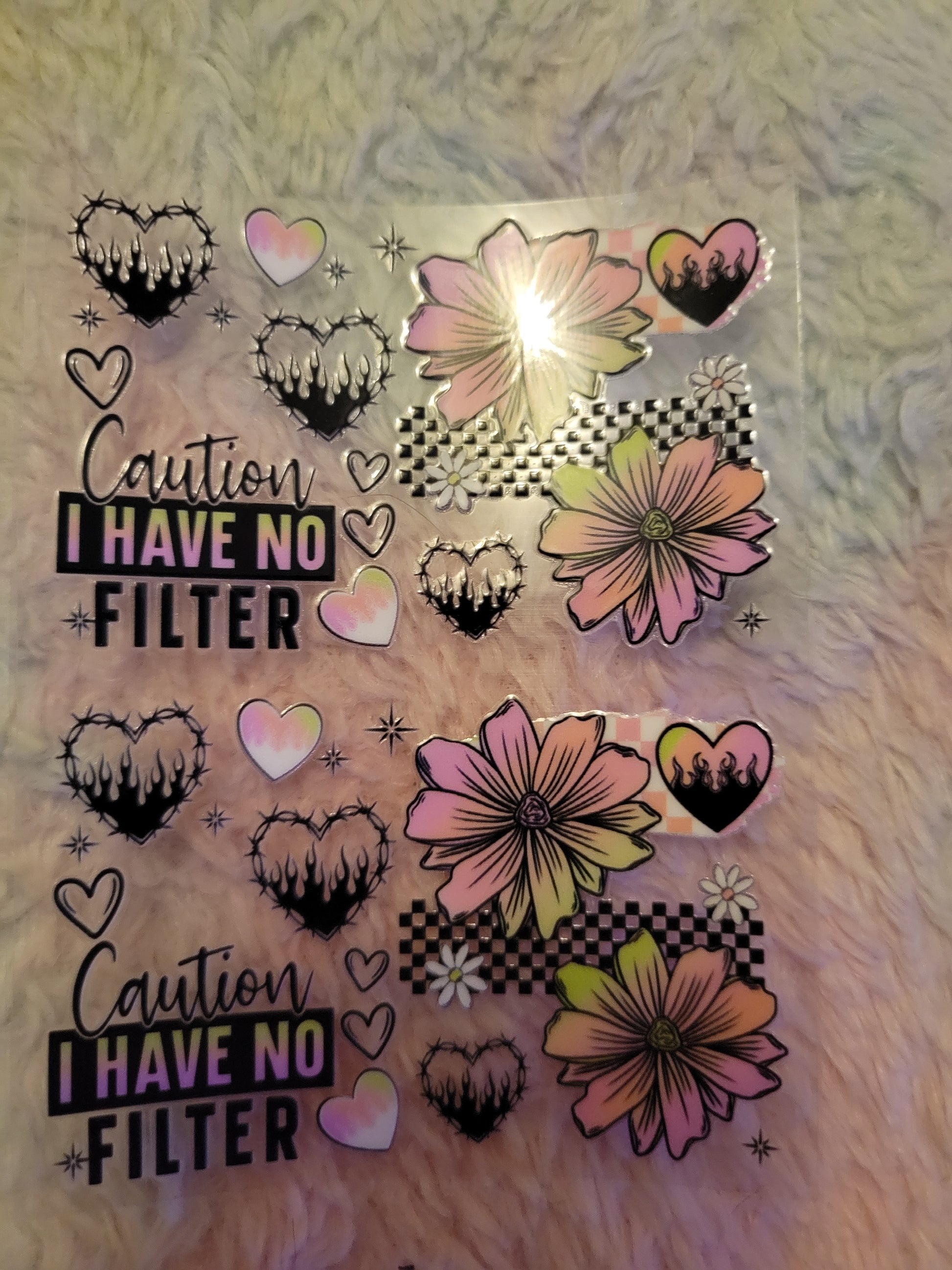 🤭 “I Have No Filter” UV DTF Bank Card Wrap – 2 Pieces 🤭 image 0